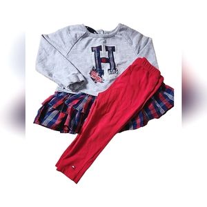 Toddler Girl Tommy Hilfiger 2Pc Mesh Hem & Leggings Set Size 18mo